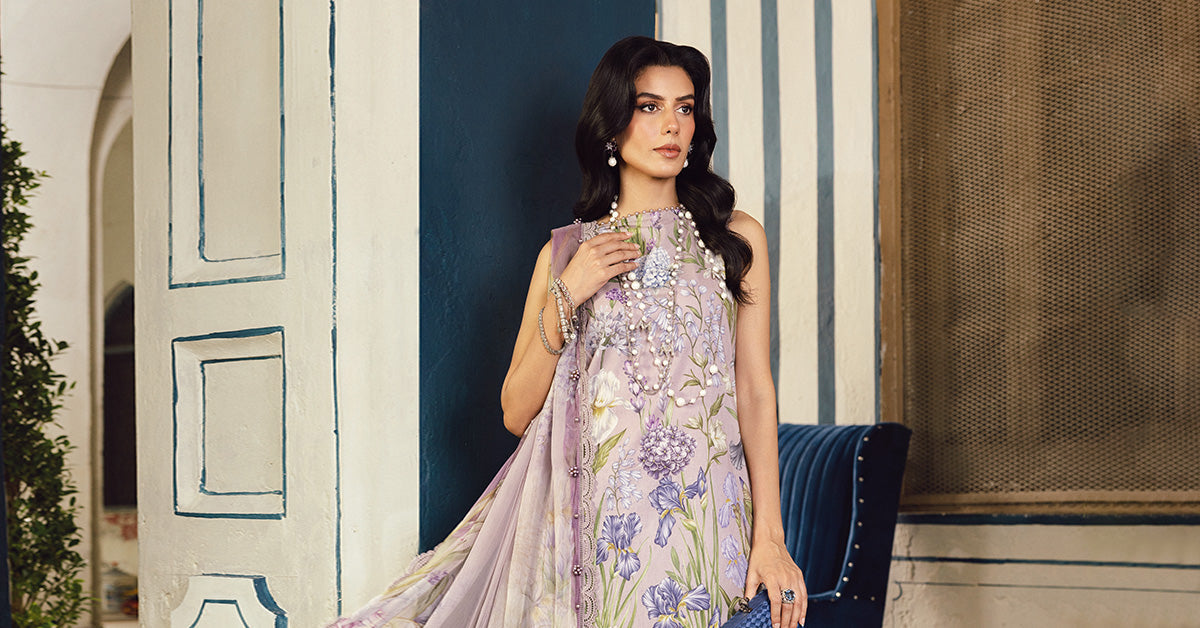 3 Piece Unstitched Embroidered Cambric Suit | Mpt-2708-A