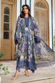 3 Piece Unstitched Embroidered Cambric Suit | MPT-2709-B
