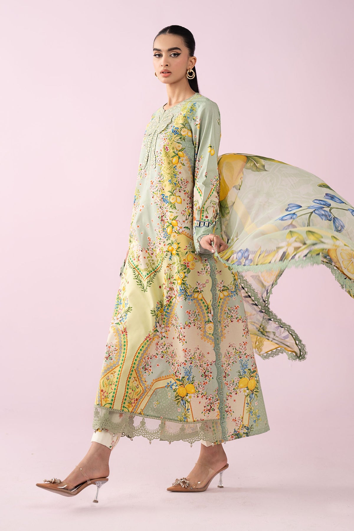 3 Piece Embroidered Lawn Suit - MS2908B-SML-00B