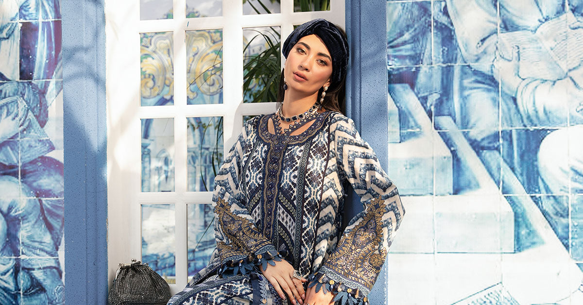 3 Piece Unstitched Printed Suit | Mpt-2208-B