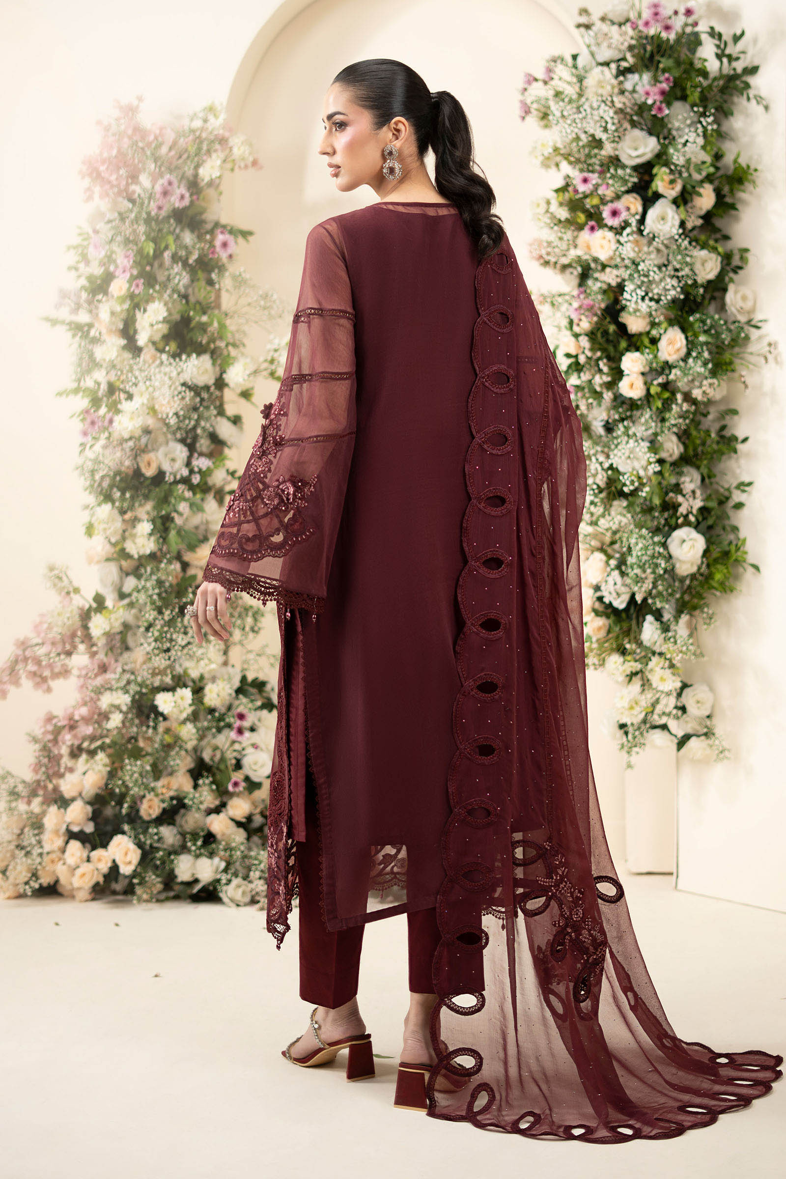 3 Piece Embroidered Chiffon Suit