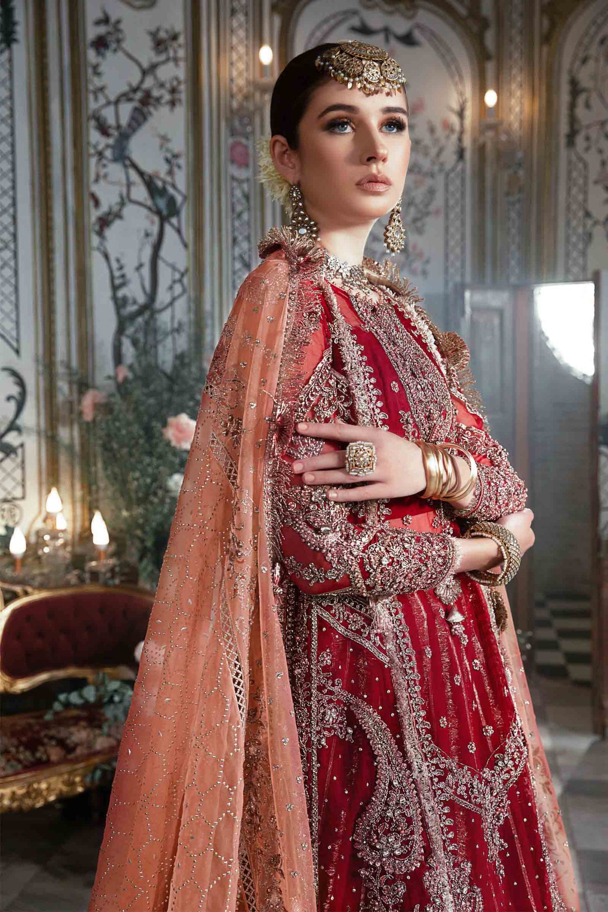 Unstitched Mbroidered | Maroon BD-2708