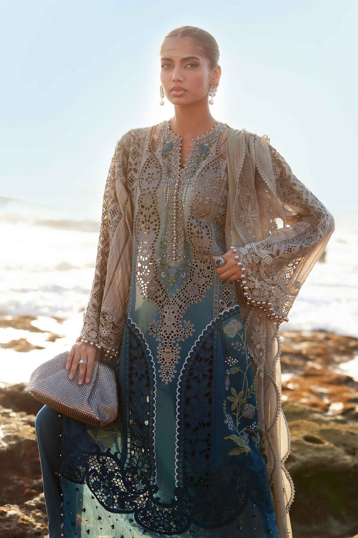 3 Piece Unstitched Embroidered Lawn Suit | EID LAWN-25-08