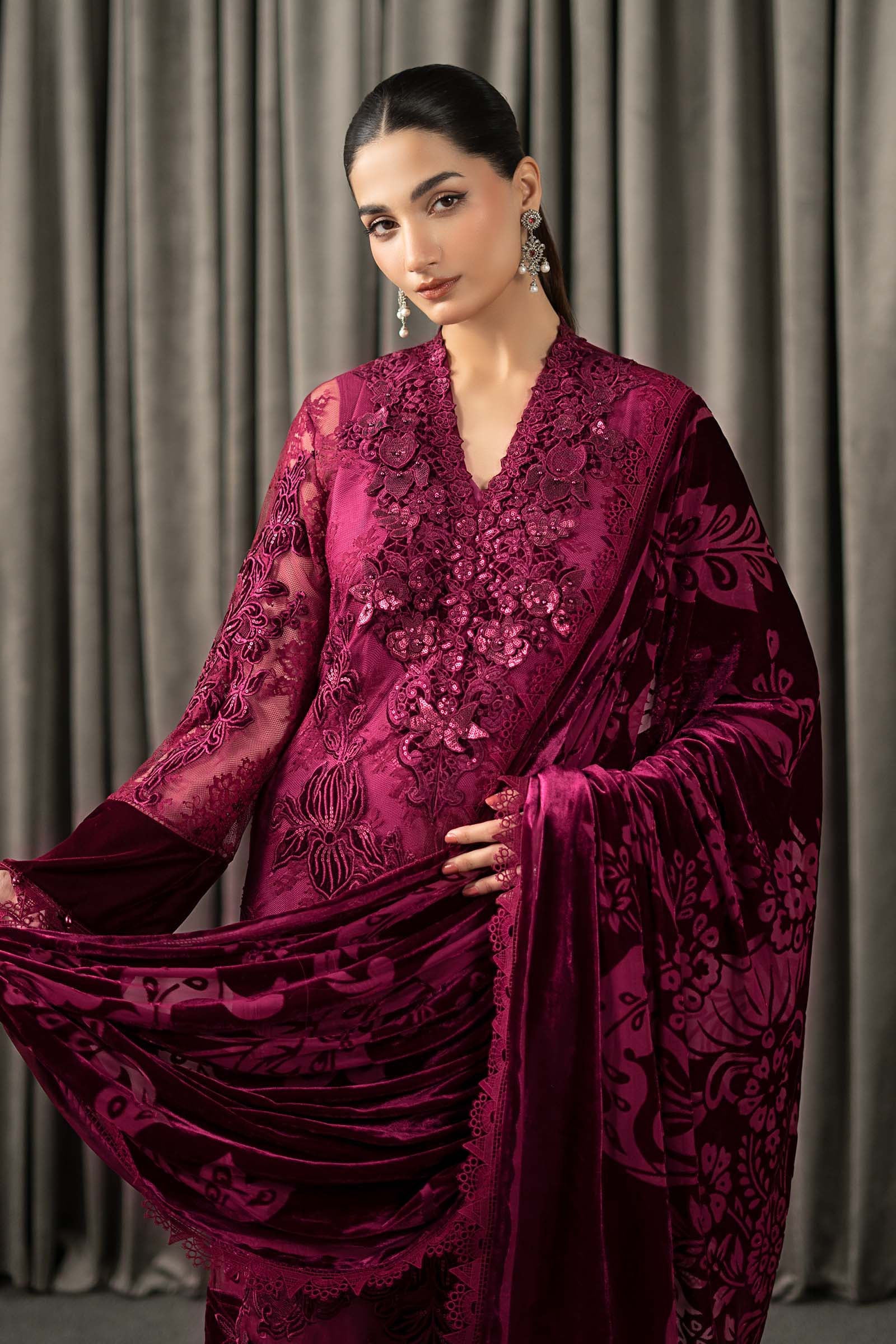 3 Piece Embroidered Chantilly Suit