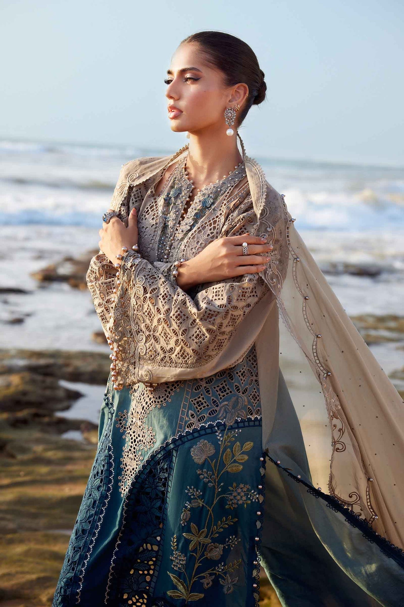 3 Piece Unstitched Embroidered Lawn Suit | EID LAWN-25-08