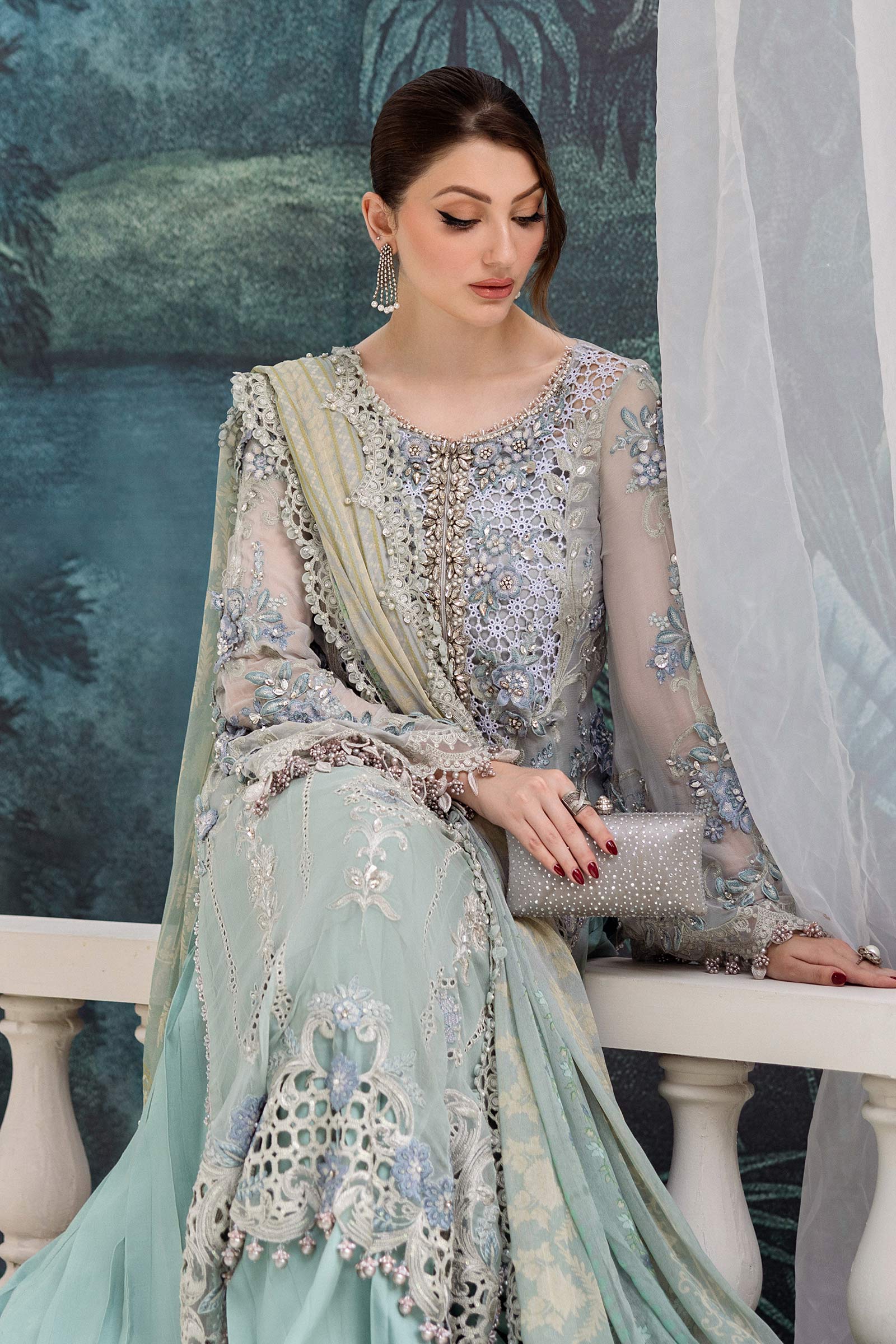 Maria B – MPC-25-108 Aqua to Sea Green Chiffon Style