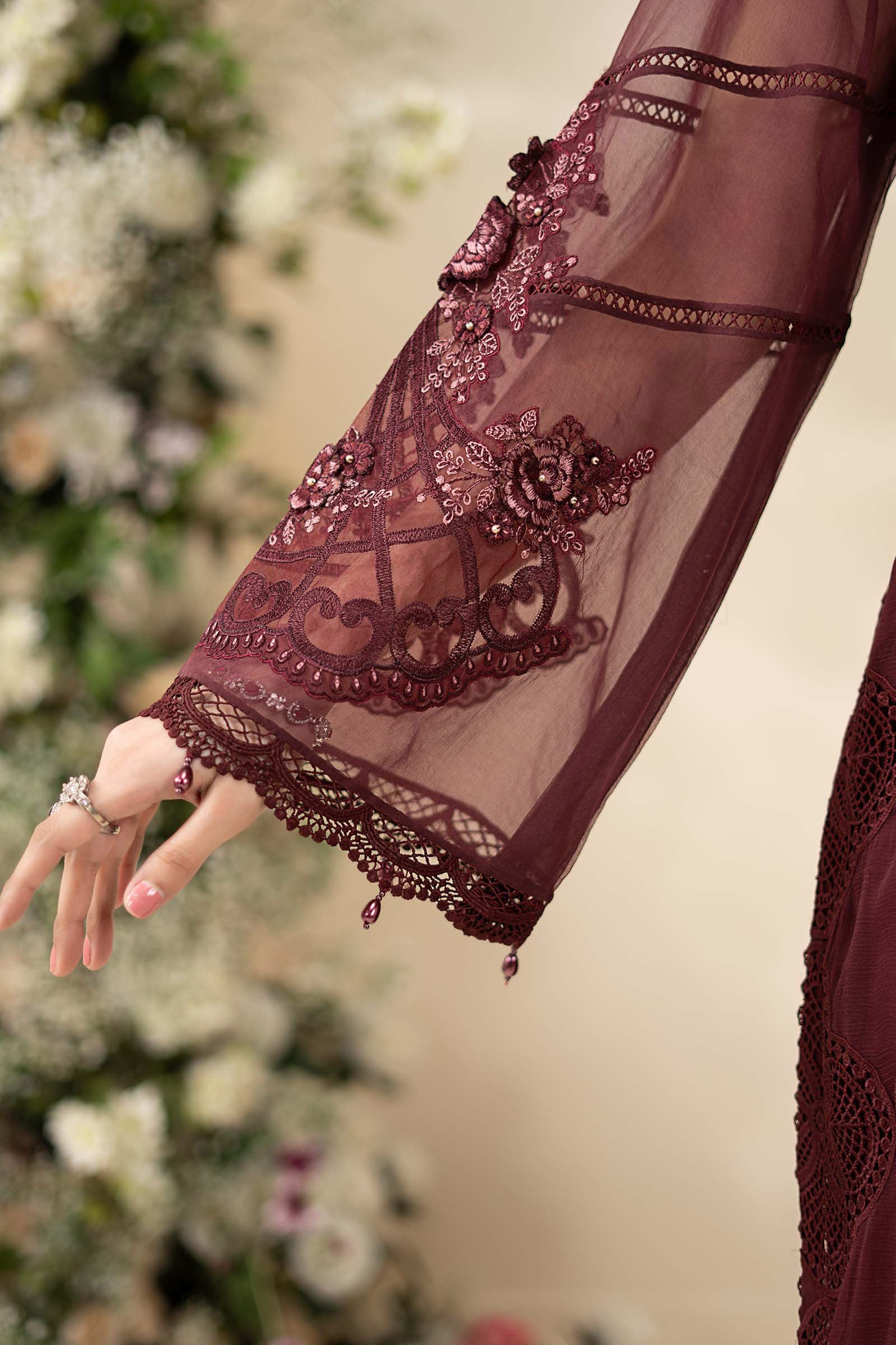 3 Piece Embroidered Chiffon Suit