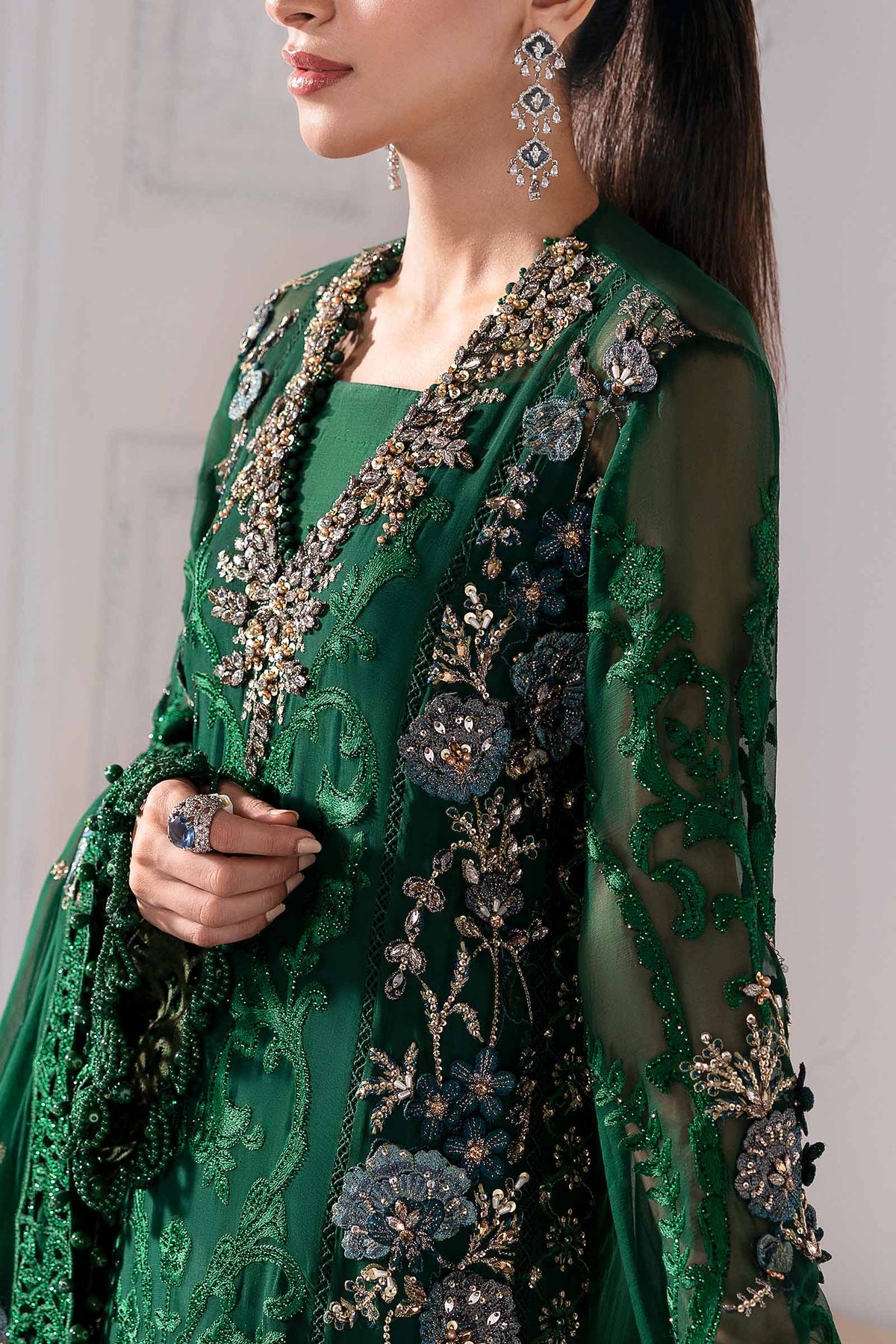 3 Piece Unstitched Embroidered Chiffon Suit | BD-3008