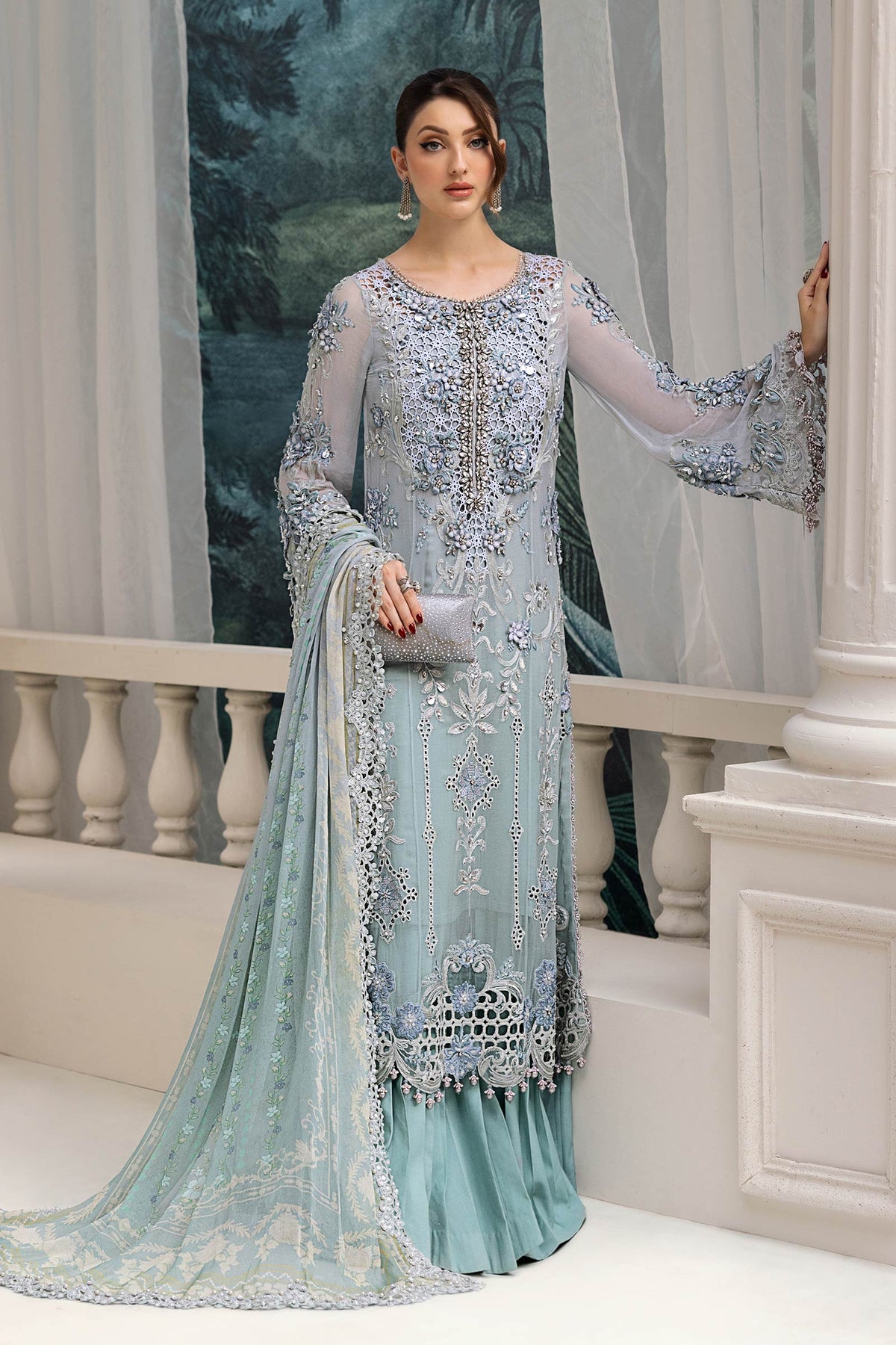 Maria B – MPC-25-108 Aqua to Sea Green Chiffon Style
