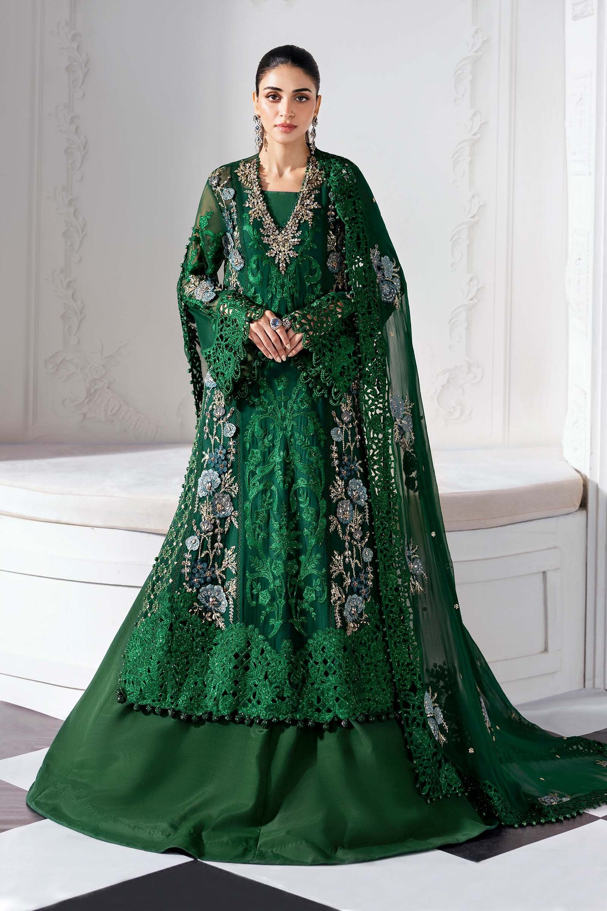 3 Piece Unstitched Embroidered Chiffon Suit | BD-3008