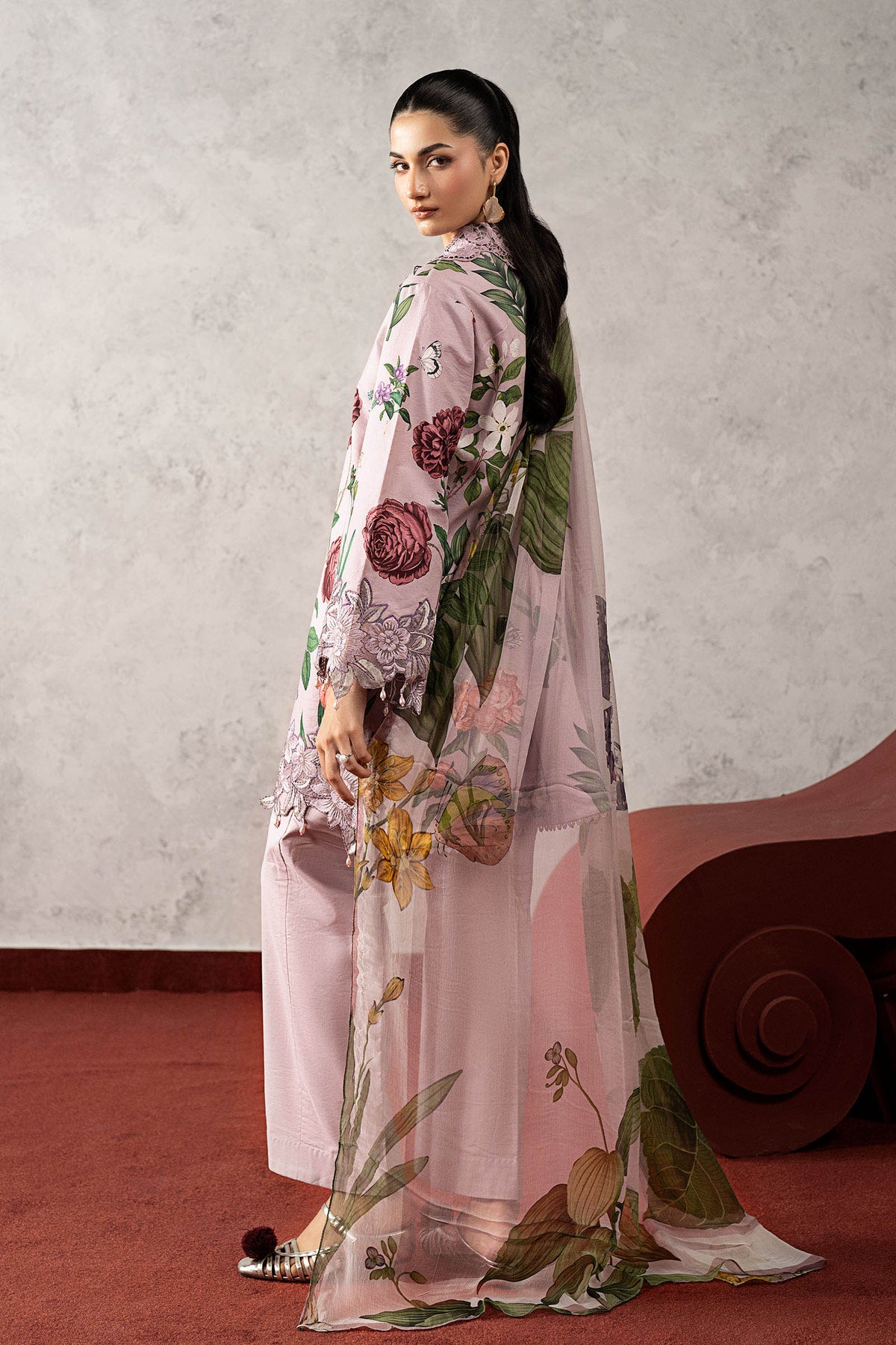 3 Piece Embroidered Cambric Suit