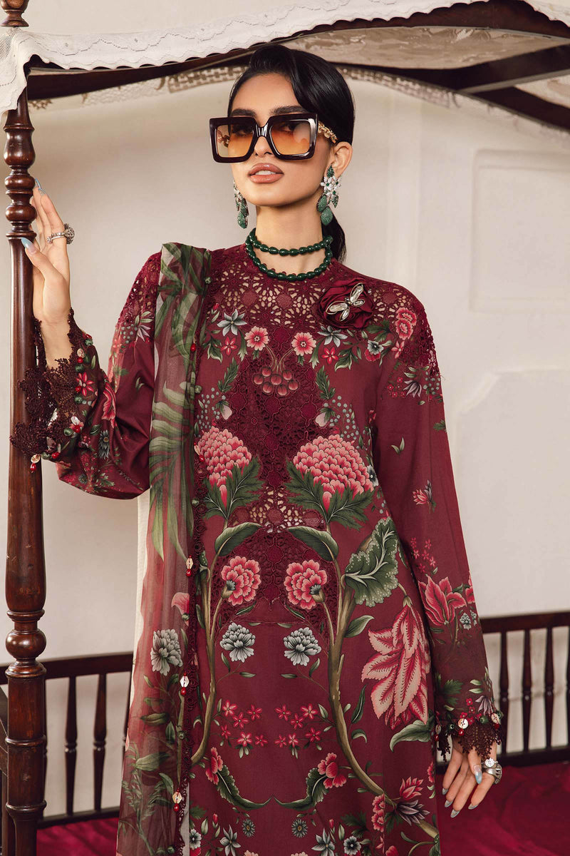 3 Piece Unstitched Embroidered Cambric Suit | Mpt-2709-A