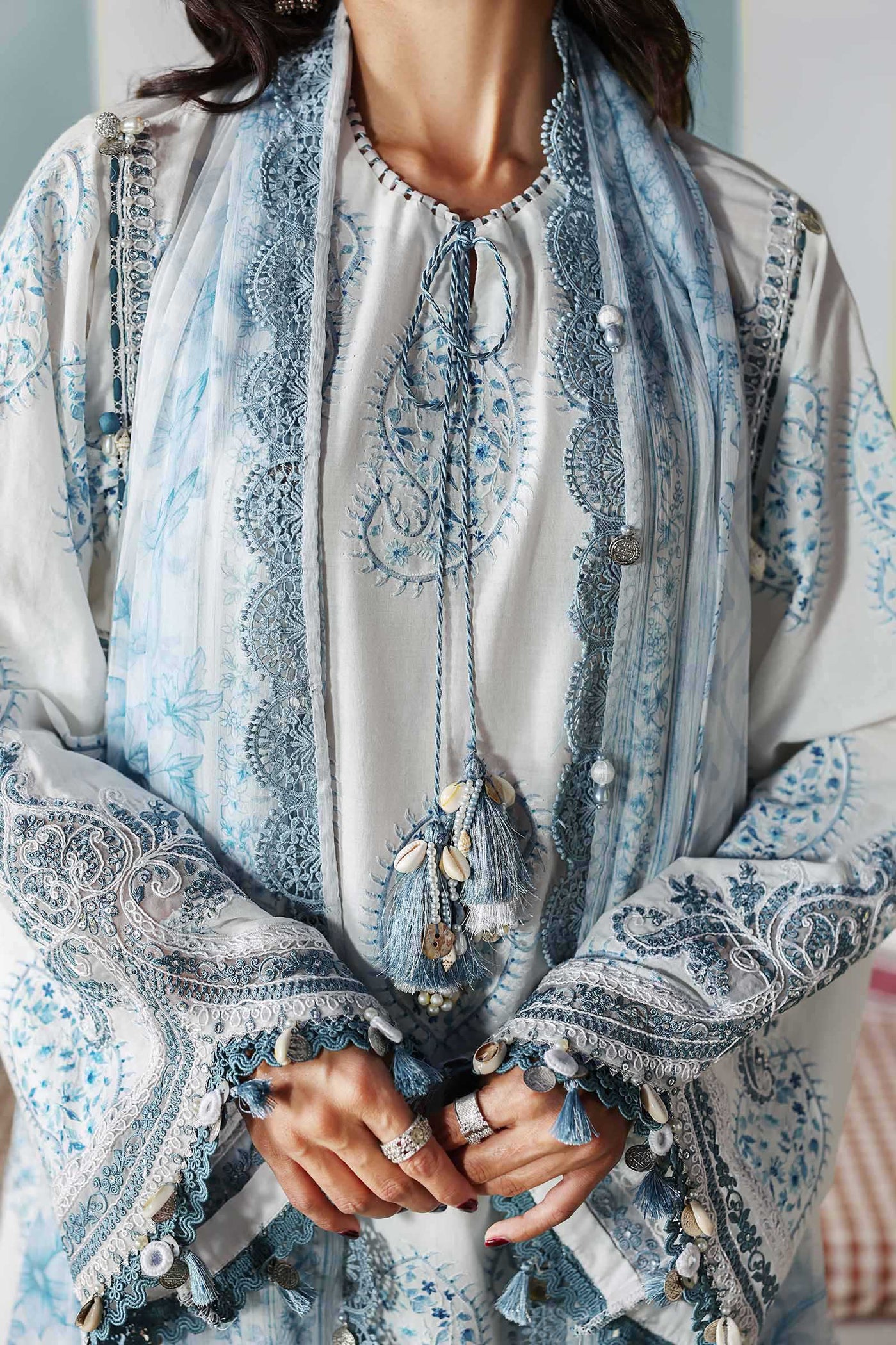 3 Piece Unstitched Embroidered Lawn Suit