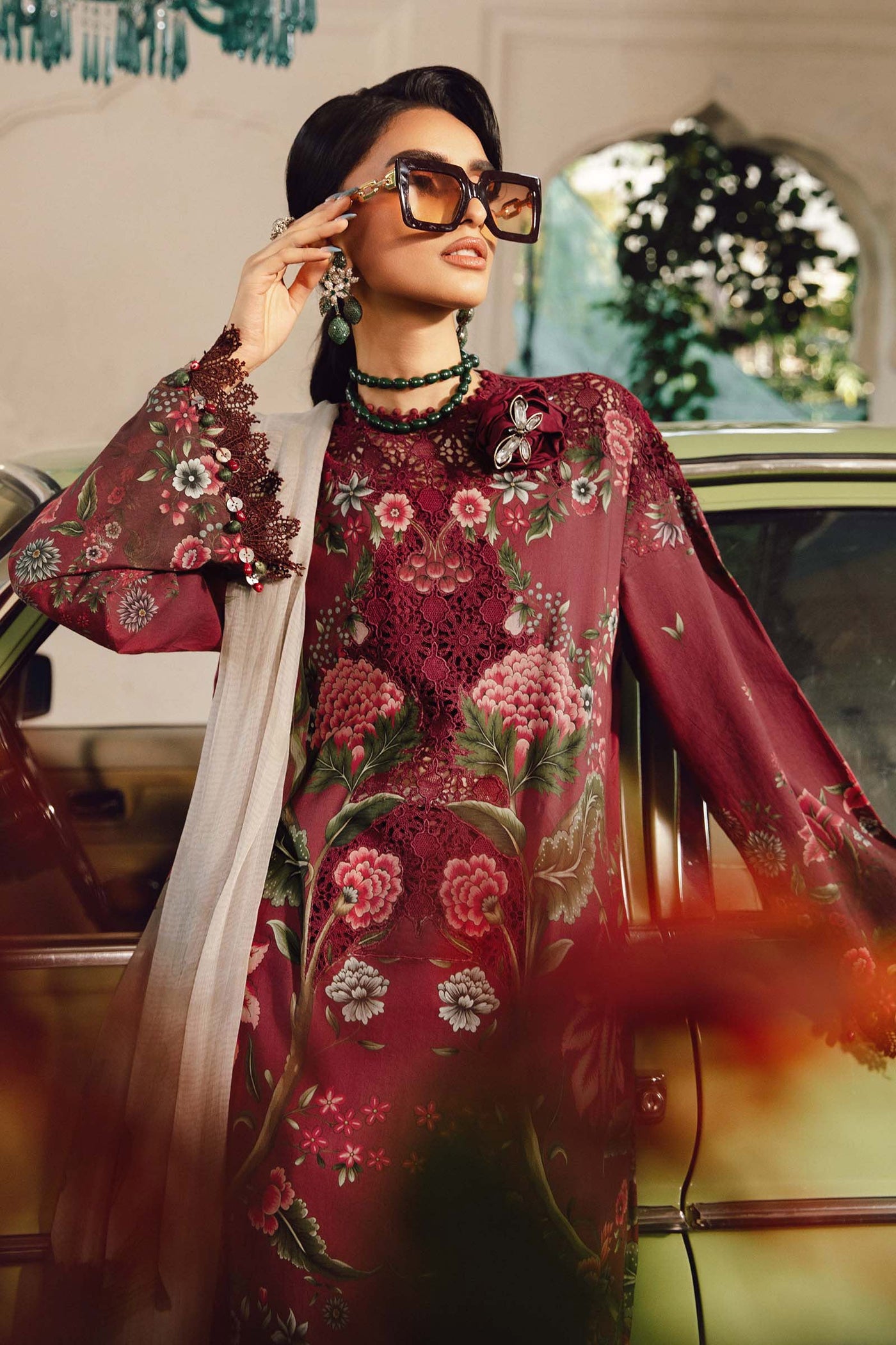 3 Piece Unstitched Embroidered Cambric Suit | MPT-2709-A
