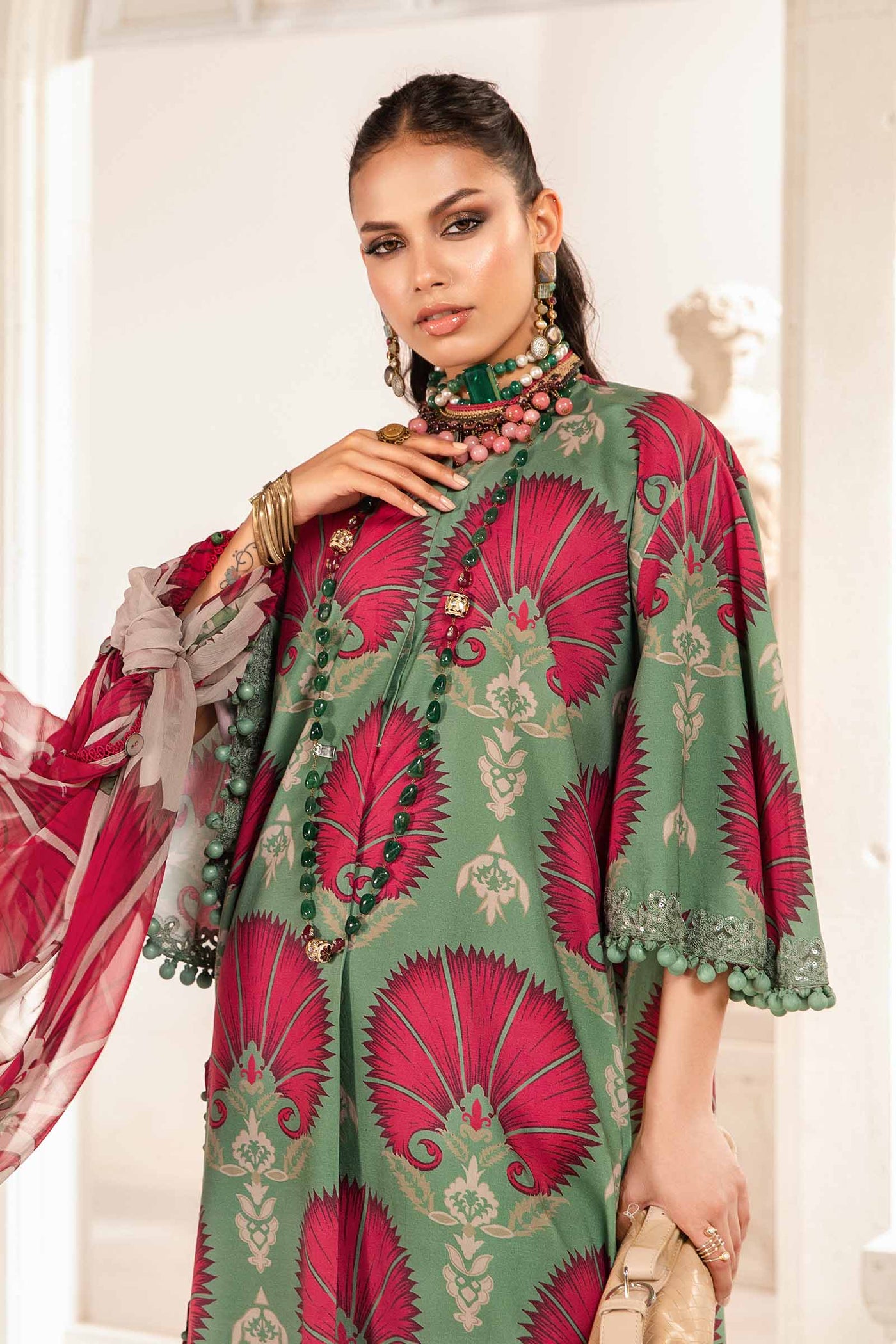 3 Piece Unstitched Printed Suit | Mpt-2209-A