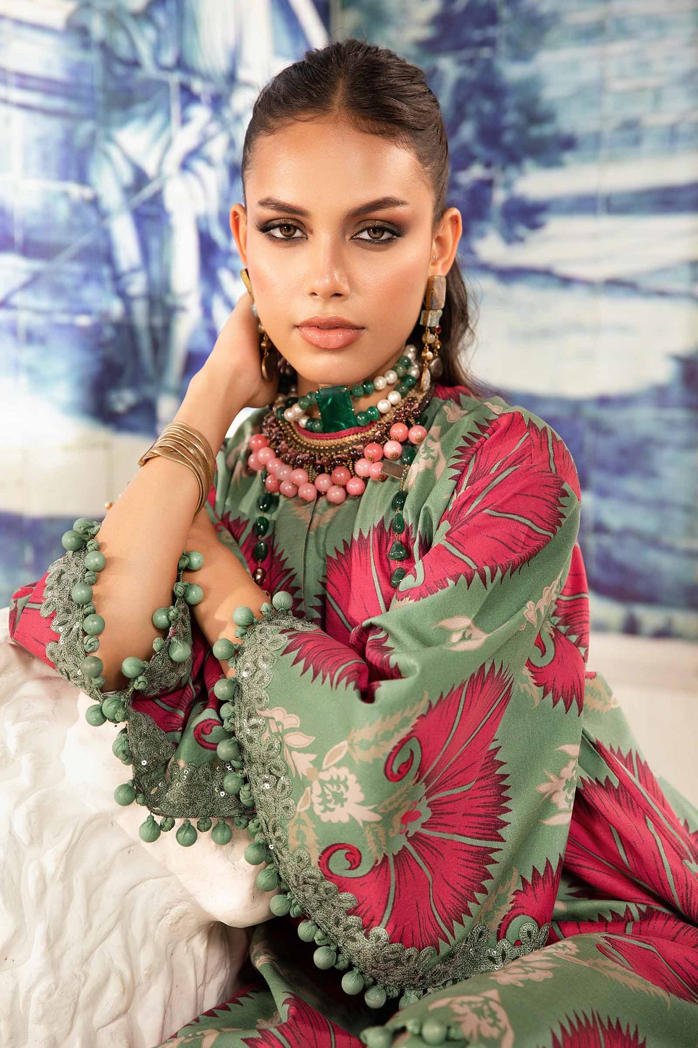 3 Piece Unstitched Printed Suit | Mpt-2209-A