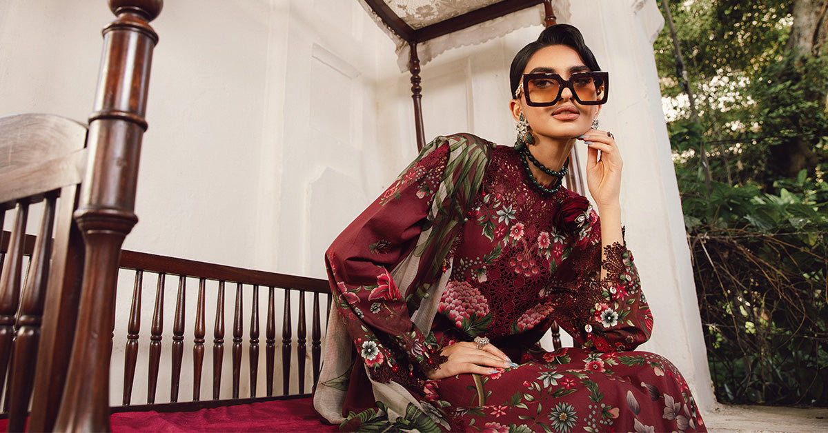 3 Piece Unstitched Embroidered Cambric Suit | MPT-2709-A