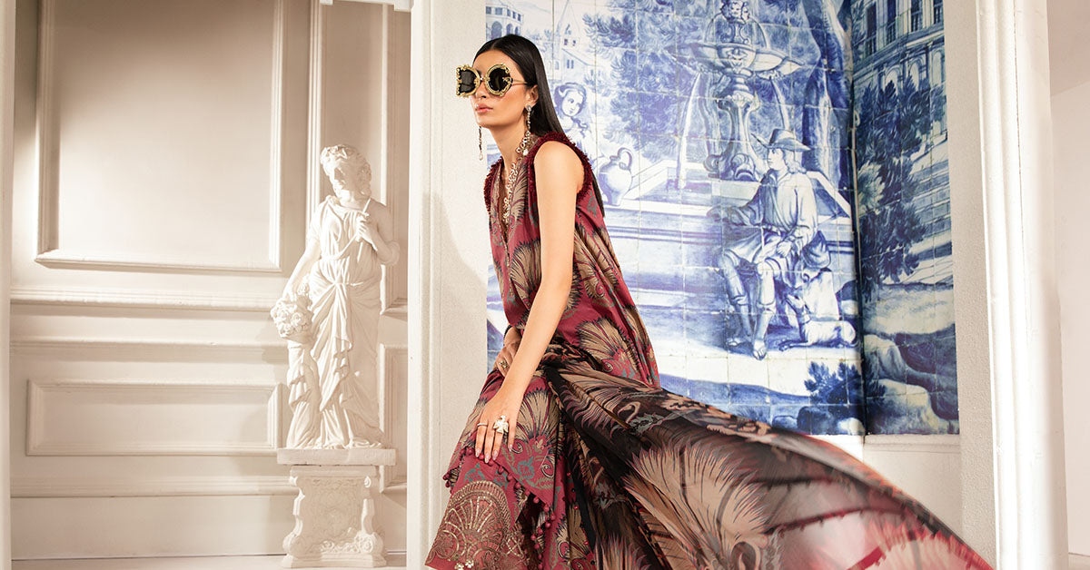 3 Piece Unstitched Printed Suit | Mpt-2209-B