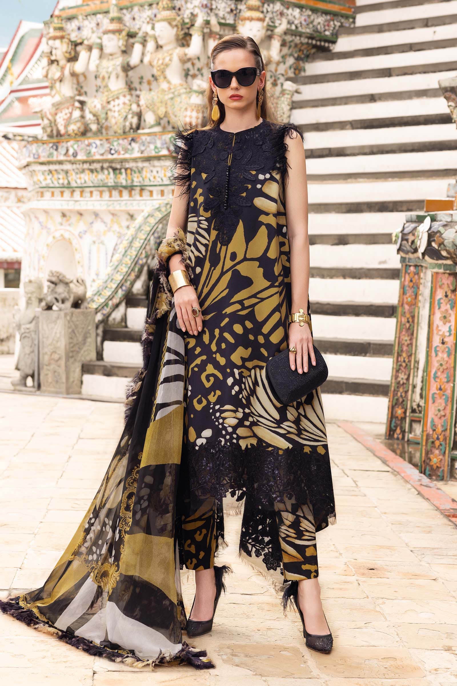 3 Piece Unstitched Embroidered Linen Suit