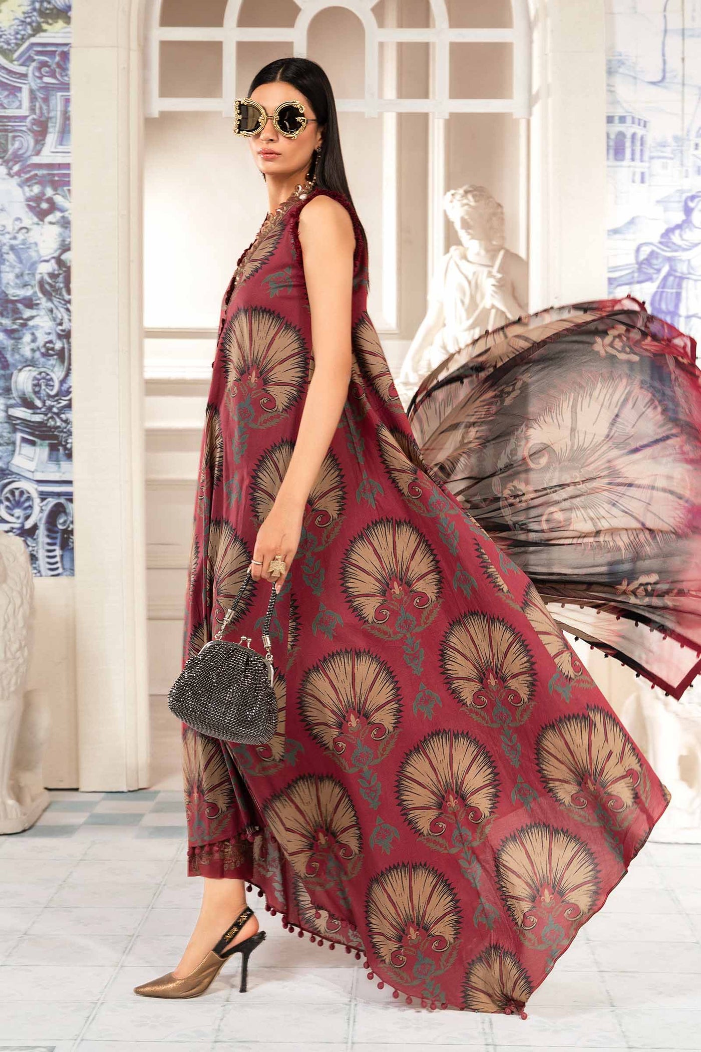 3 Piece Unstitched Printed Suit | Mpt-2209-B