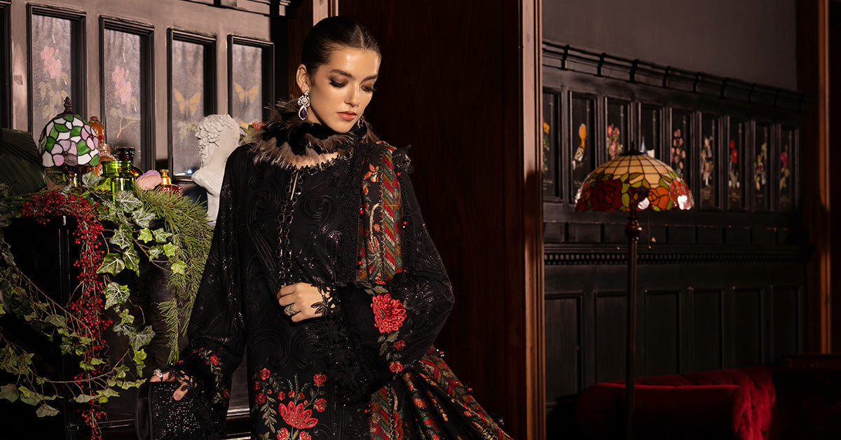 3 Piece Unstitched Embroidered Linen Suit