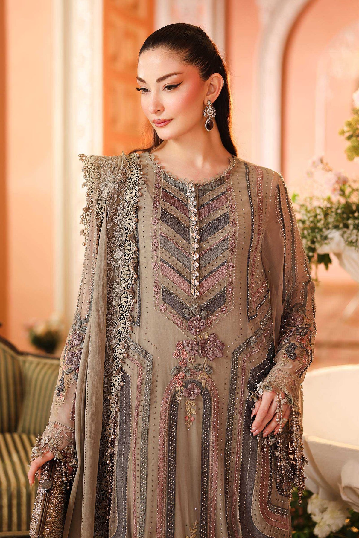 3 Piece Unstitched Embroidered Chiffon Suit (MPC-26-201)