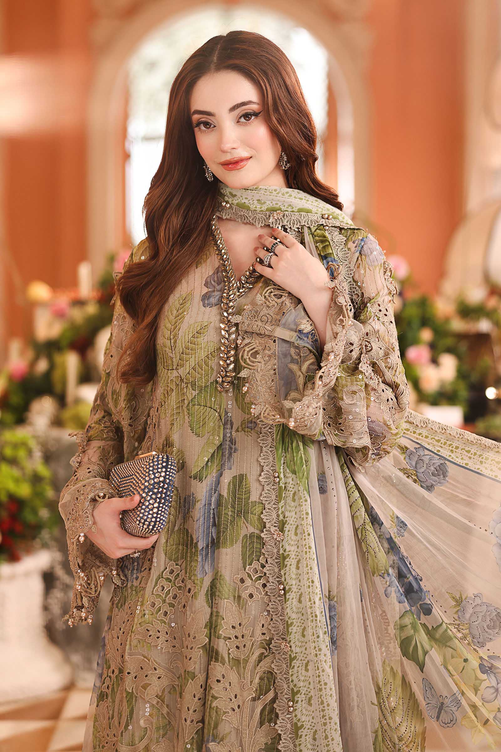 3 Piece Unstitched Embroidered Chiffon Suit (MPC-26-203)