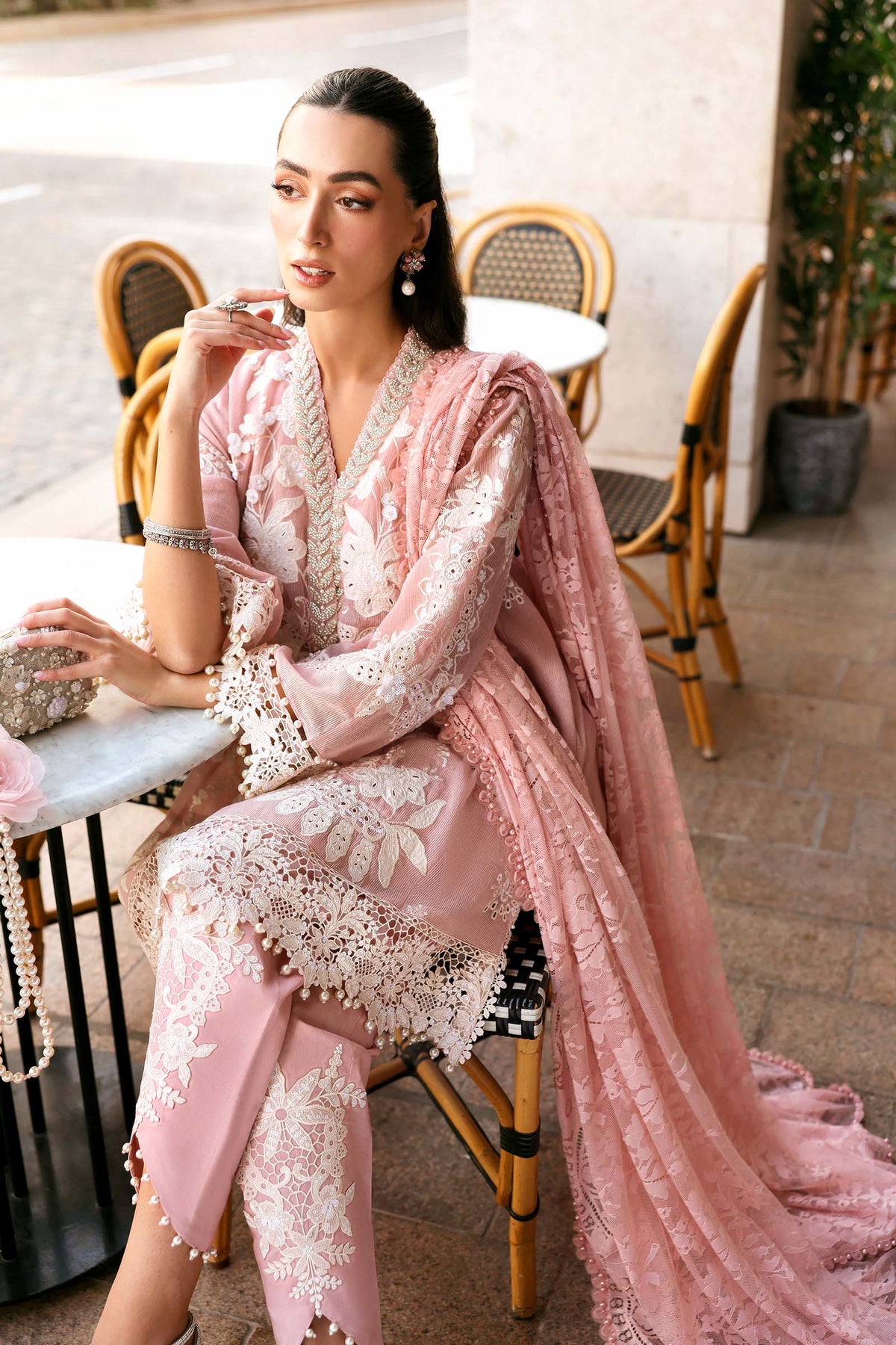 3 Piece Unstitched Embroidered Lawn Karandi Suit