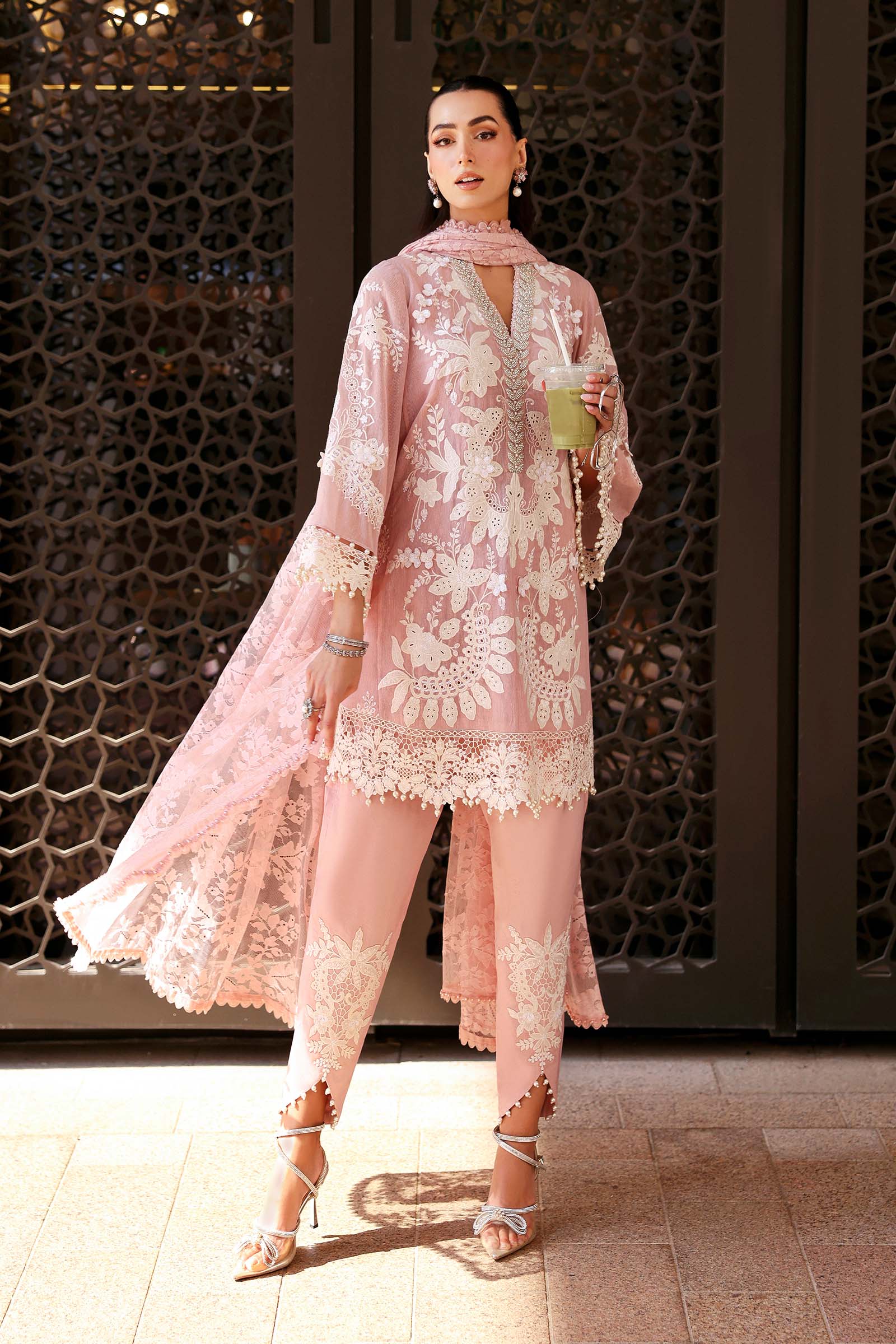 3 Piece Unstitched Embroidered Lawn Karandi Suit