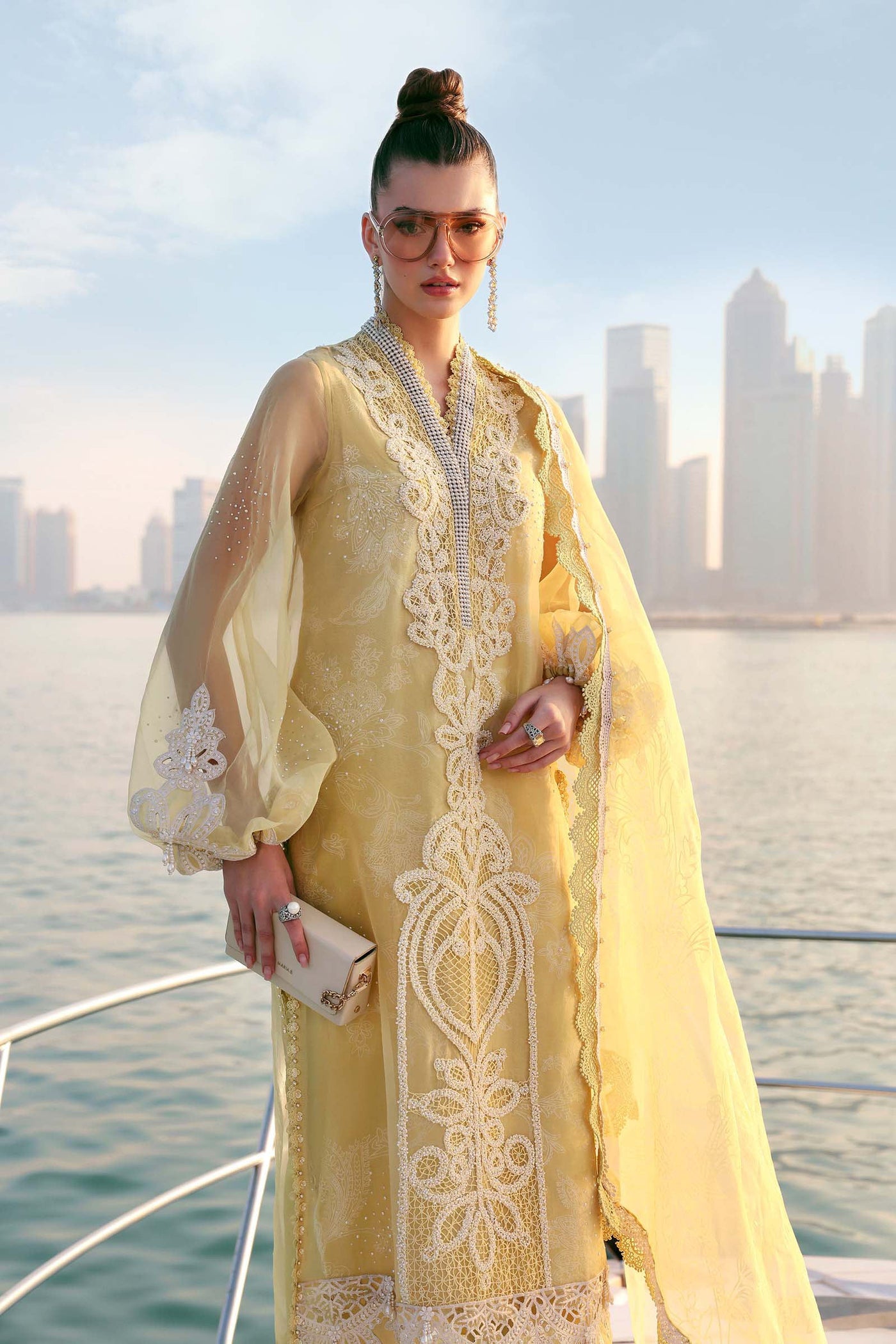 3 Piece Unstitched Embroidered Organza Suit