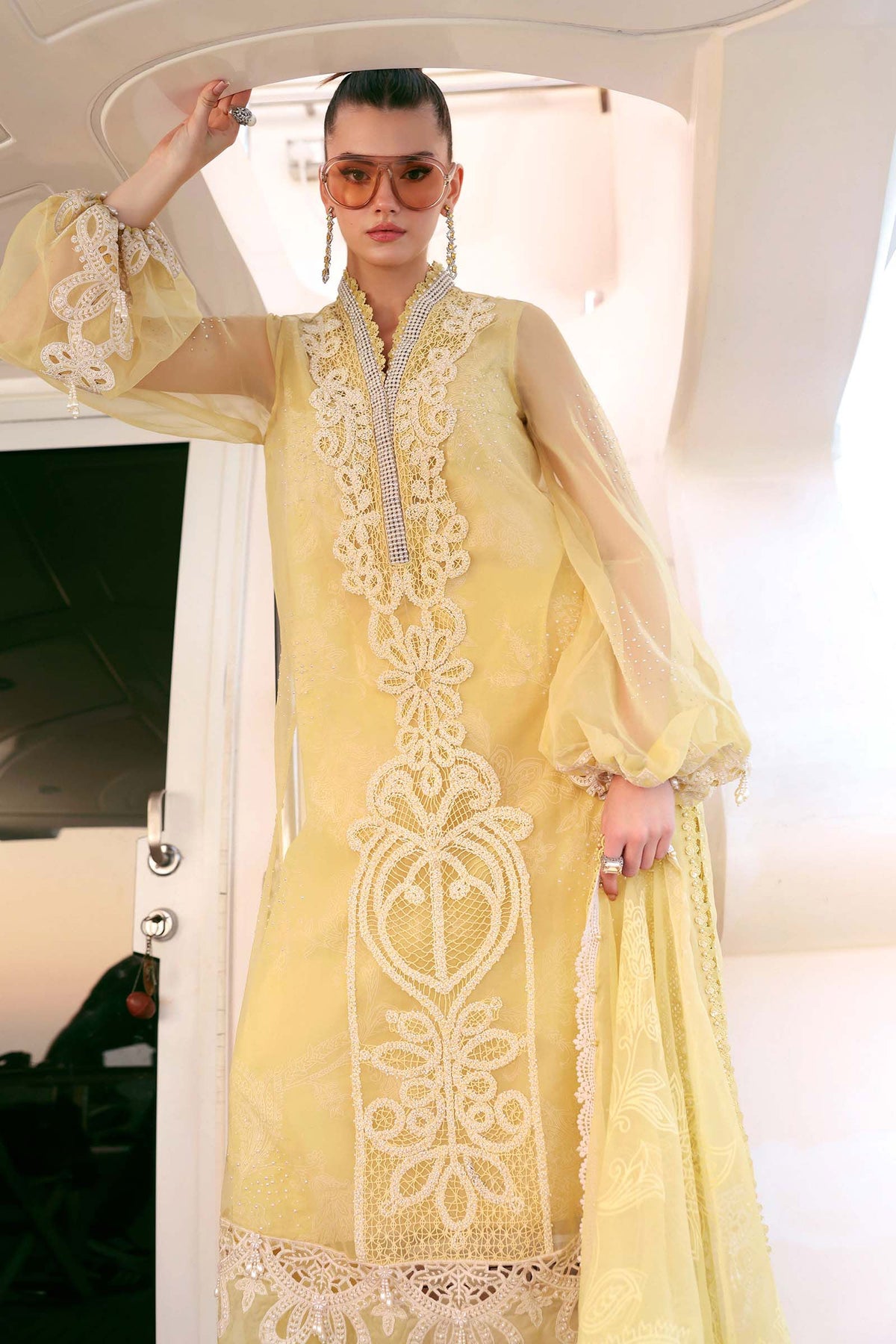 3 Piece Unstitched Embroidered Organza Suit