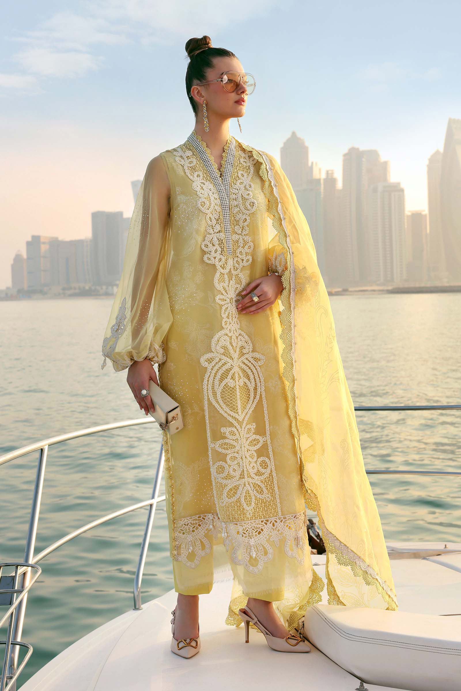 3 Piece Unstitched Embroidered Organza Suit