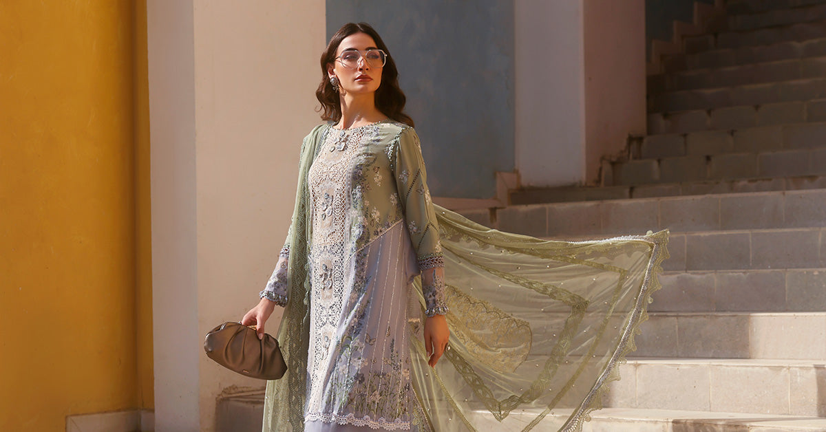 3 Piece Unstitched Embroidered Lawn Suit