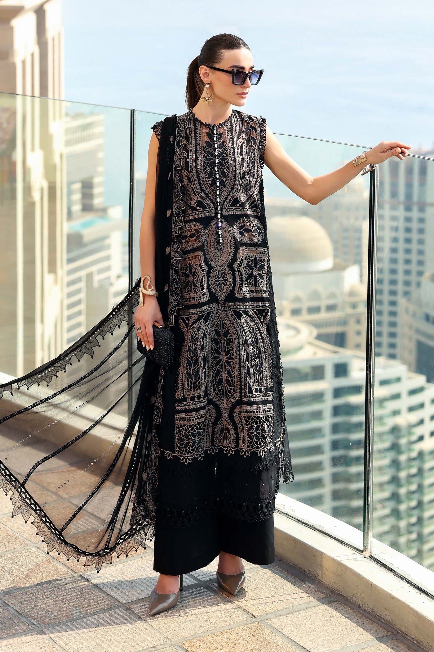 3 Piece Unstitched Embroidered Lawn Suit