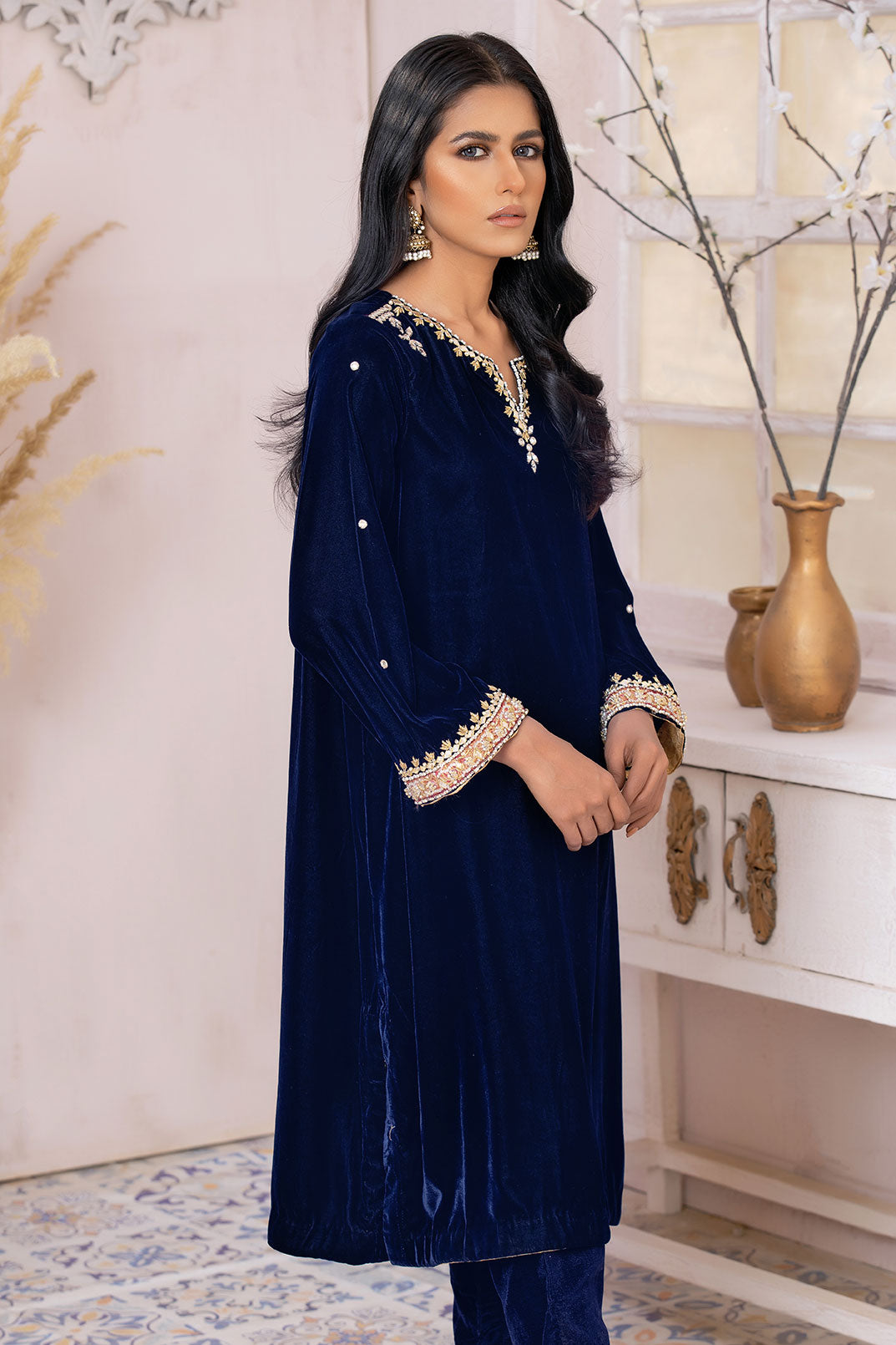 Cotton Silk Shalwar (As Shown)