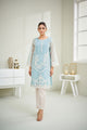 Da-1601 Sky Blue Embroidered Kurta