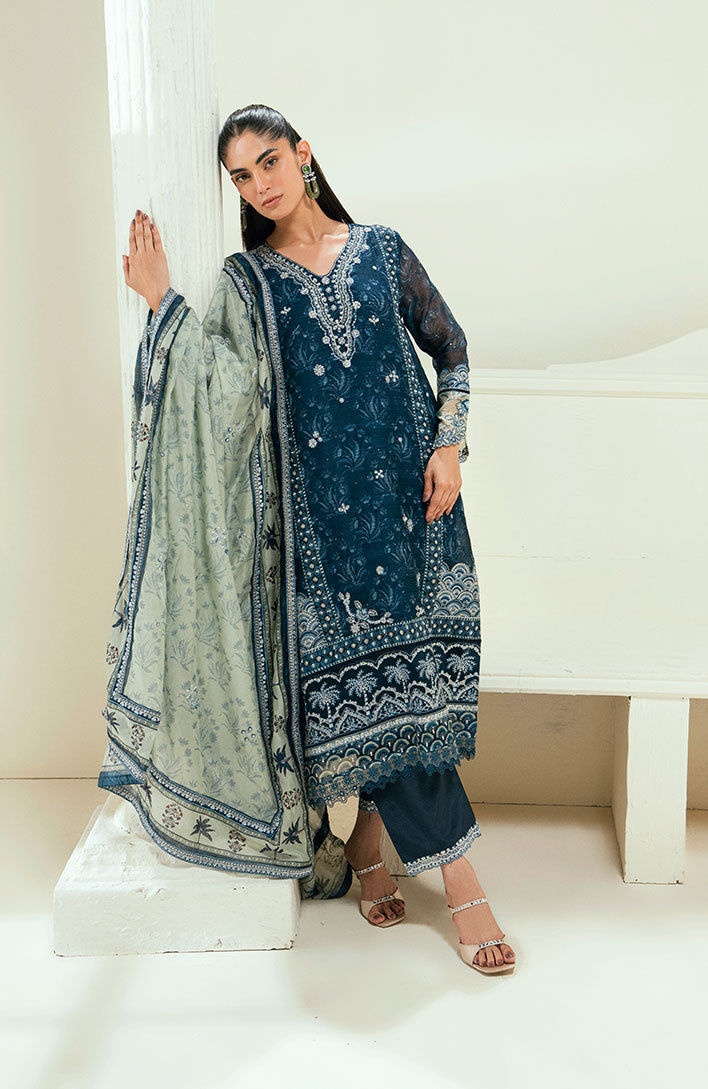 3 Piece Embroidered Organza Suit