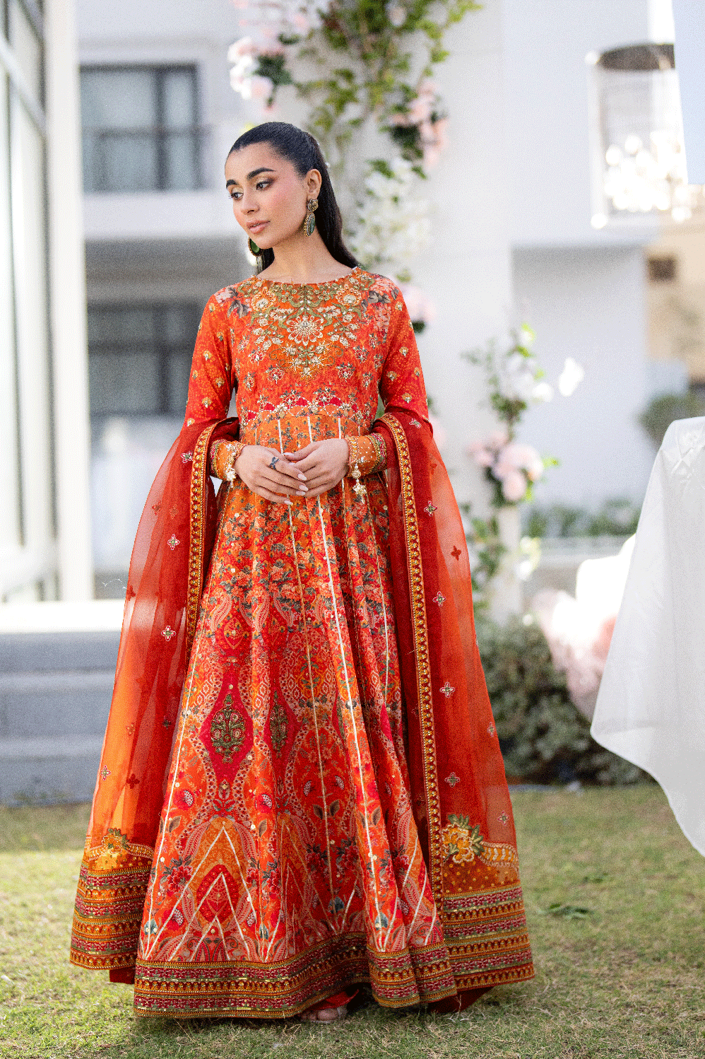 SS25DD-2697 ORANGE DUPATTA