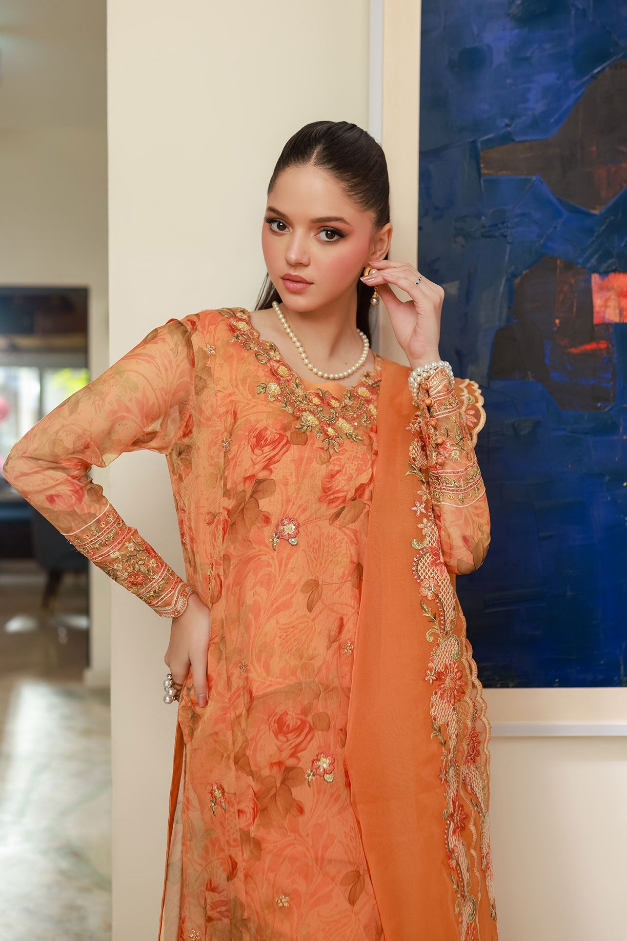 3 Piece Unstitched Embroidered Lawn Suit