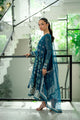 SS25DD-2742  BLUE  EMBROIDERED DUPATTA