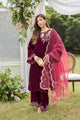 FW25DD-2816  MAROON  EMBROIDERED  DUPATTA