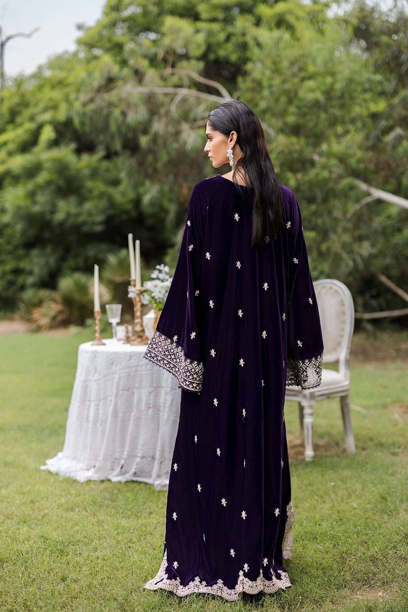 Fw25Da-2818 Purple 2Pcs Embroidered Kurta With Trouser