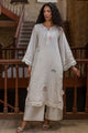 SS26DA-2921 OFF-WHITE 2PCS  EMBROIDERED KURTA WITH TROUSER