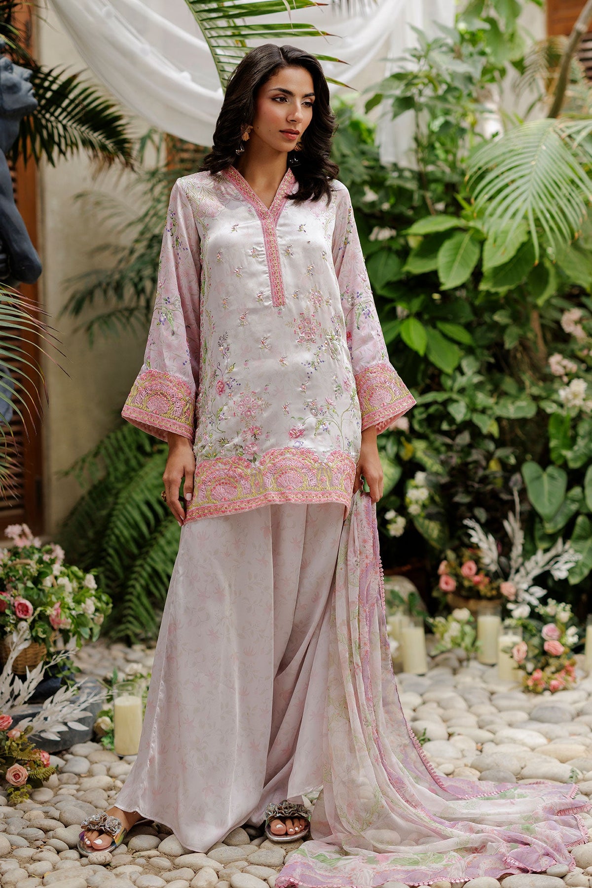 SS26DD-2933  L-PINK PRINTED DUPATTA