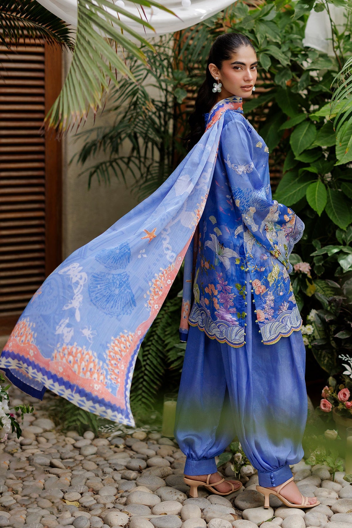 SS26DD-2934  BLUE PRINTED DUPATTA
