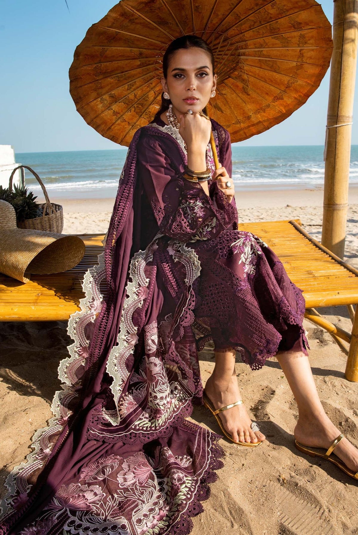 Saira Shakira Luxury Lawn Embroidered 3 Piece Unstitched - DAHLIA-B