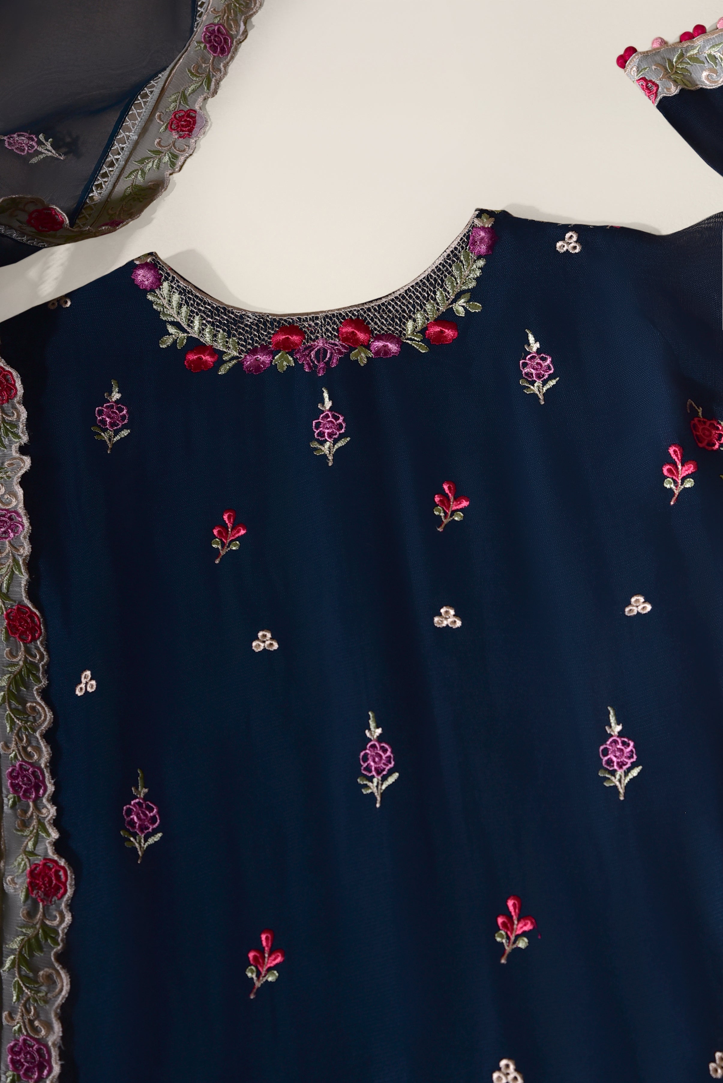 Blue Sapphire Embroidered