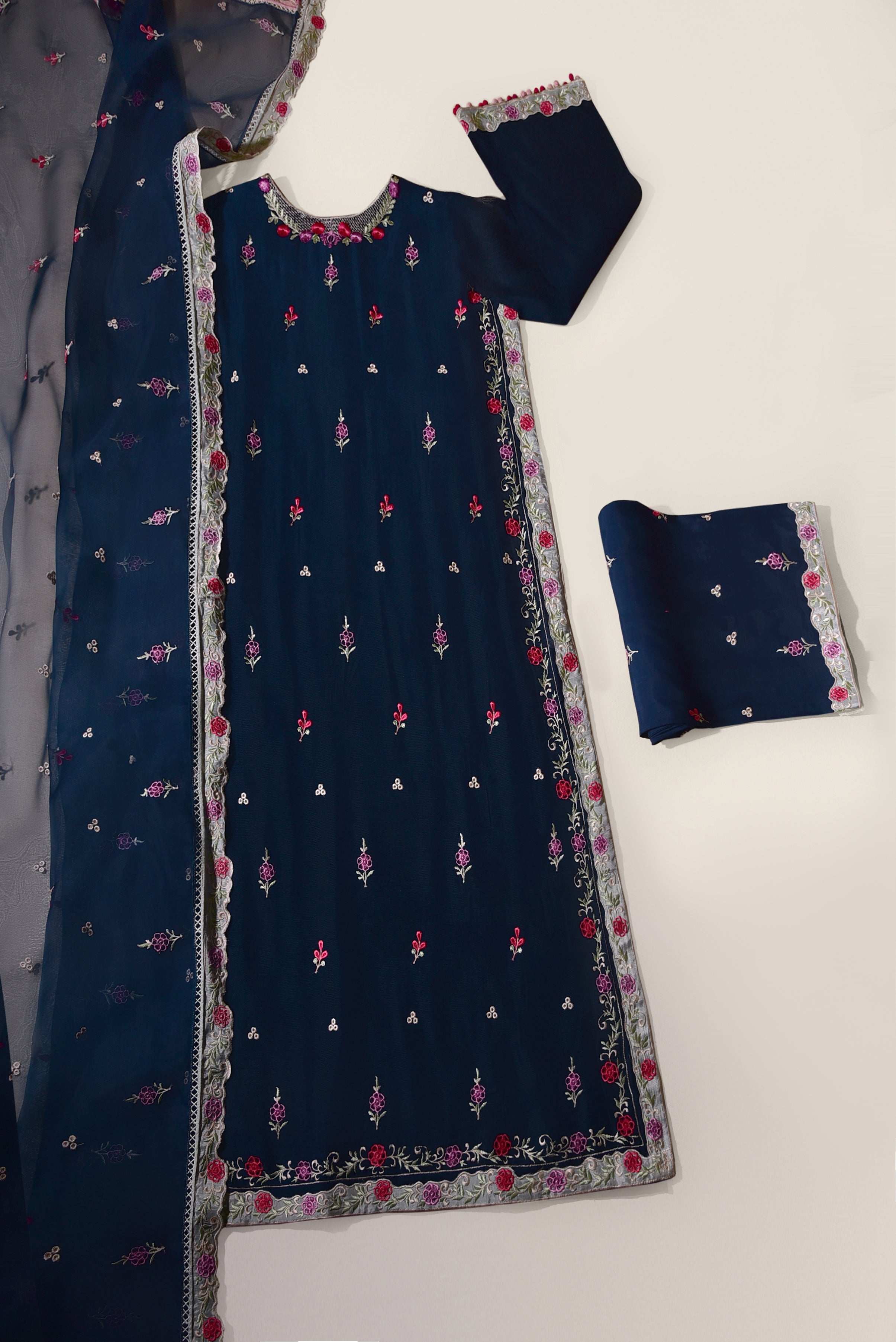 Blue Sapphire Embroidered