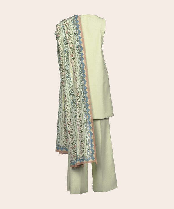 3 Piece - Dyed Embroidered Dobby Suit