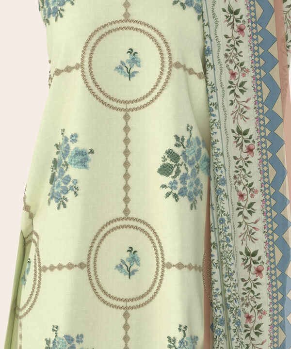 3 Piece - Dyed Embroidered Dobby Suit